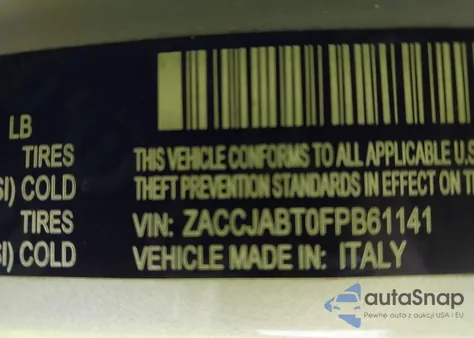 2015 Jeep Renegade Latitude z USA, uszkodzony, nr VIN ZACCJABT0FPB61141